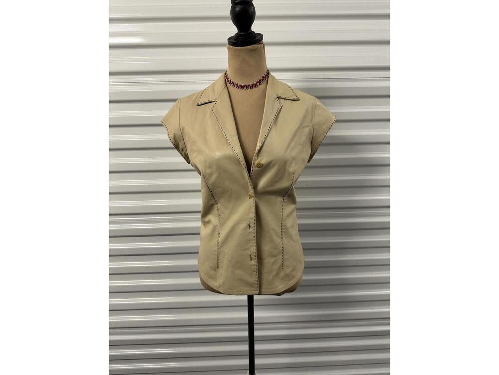 Vintage Carlisle Beige Leather top - Women's Size 6